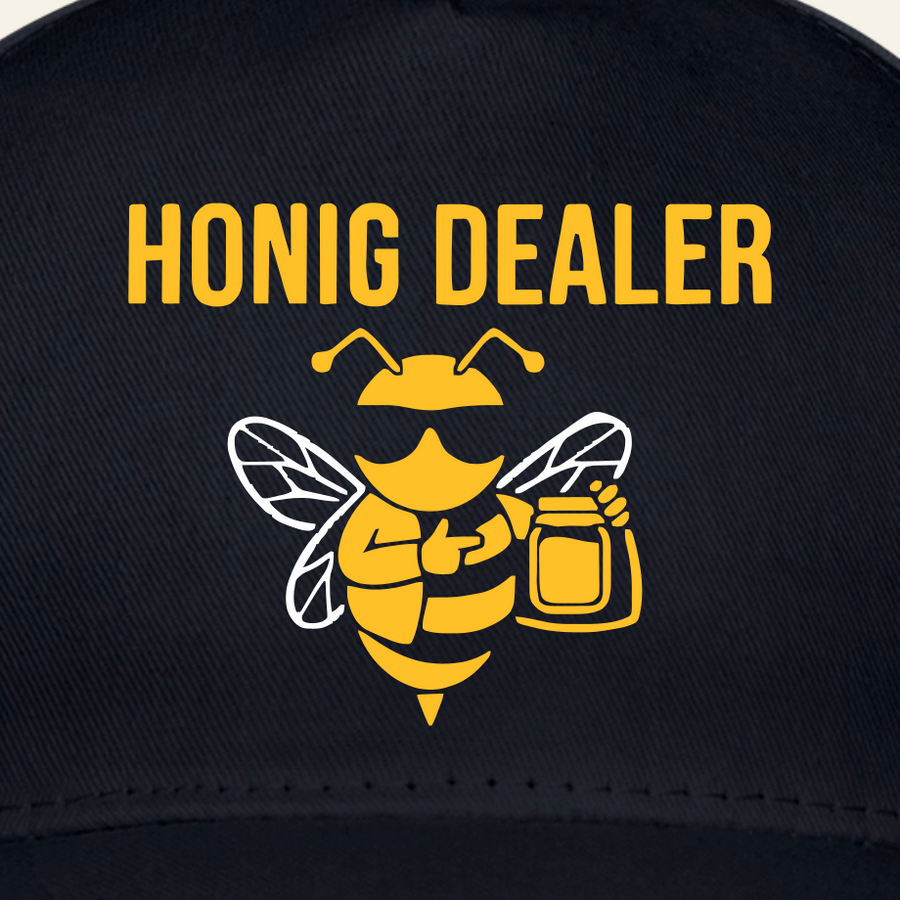 Honig Dealer Baseballcap in Navy – Druck im Detail