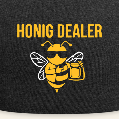 Honig Dealer Beanie-Mütze in Anthrazit – Druck im Detail