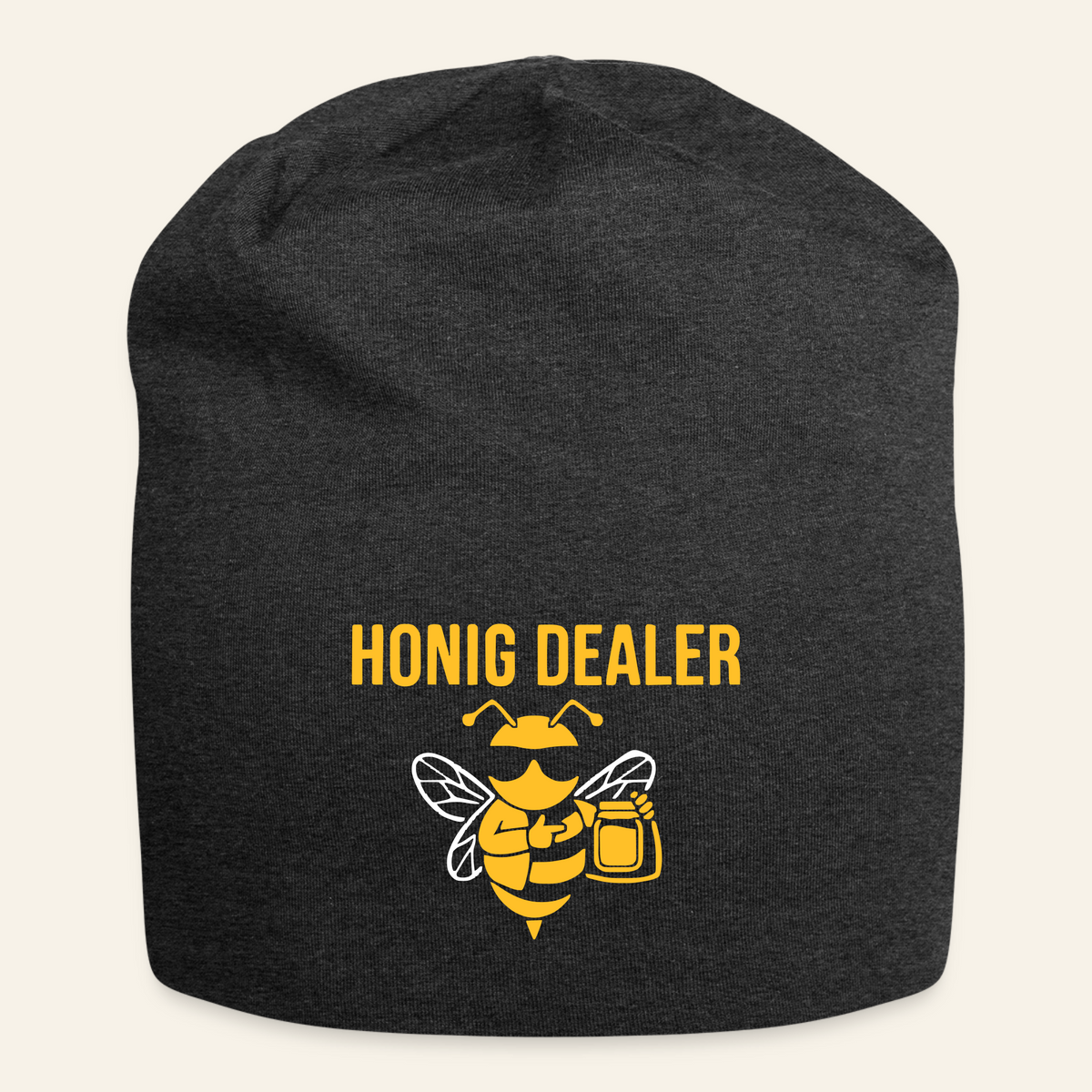 Honig Dealer Beanie-Mütze in Anthrazit – Vorderseite