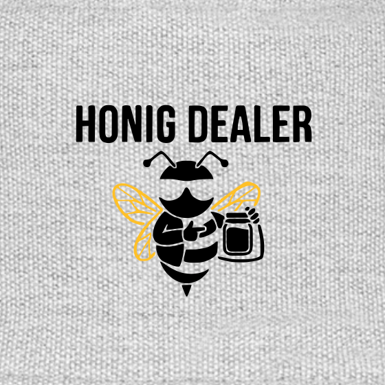 Honig Dealer Fischerhut in Grau meliert – Druck im Detail