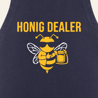 Honig Dealer Grillschürze in Navy – Druck im Detail