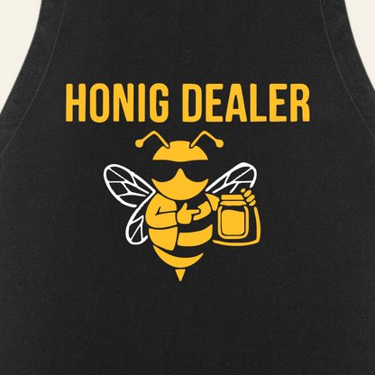 Honig Dealer Grillschürze in Schwarz – Druck im Detail