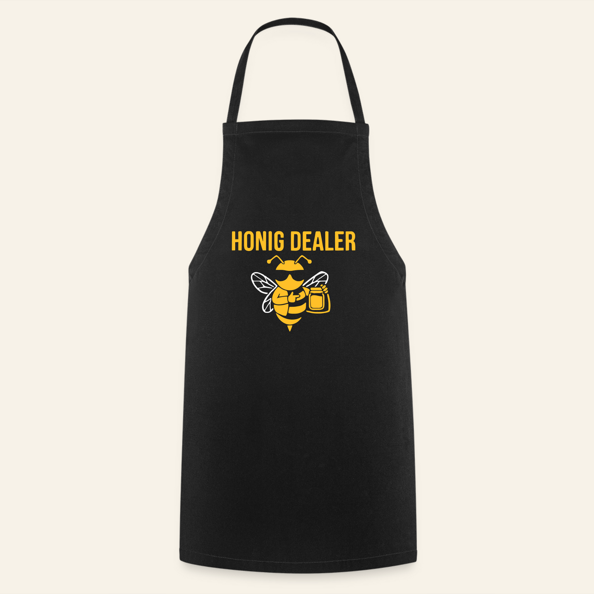 Honig Dealer Grillschürze in Schwarz – Vorderseite