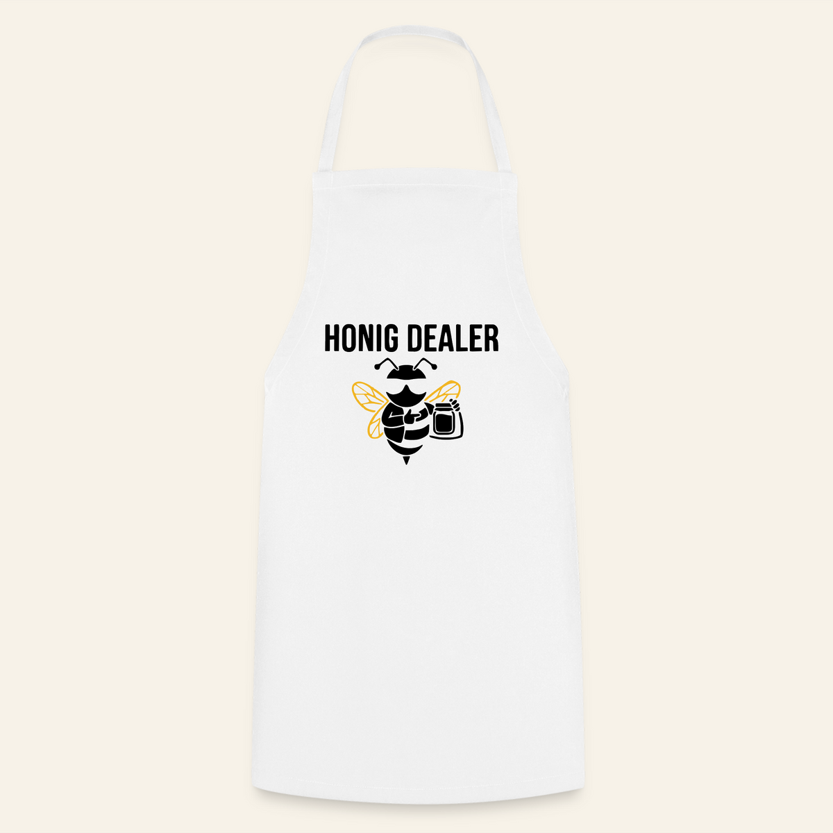 Honig Dealer Grillschürze in Weiß – Vorderseite