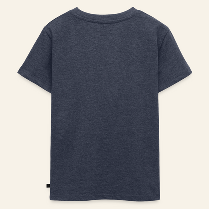 Honig Dealer Kinder T-Shirt in Denim meliert – Rückseite ohne Druck