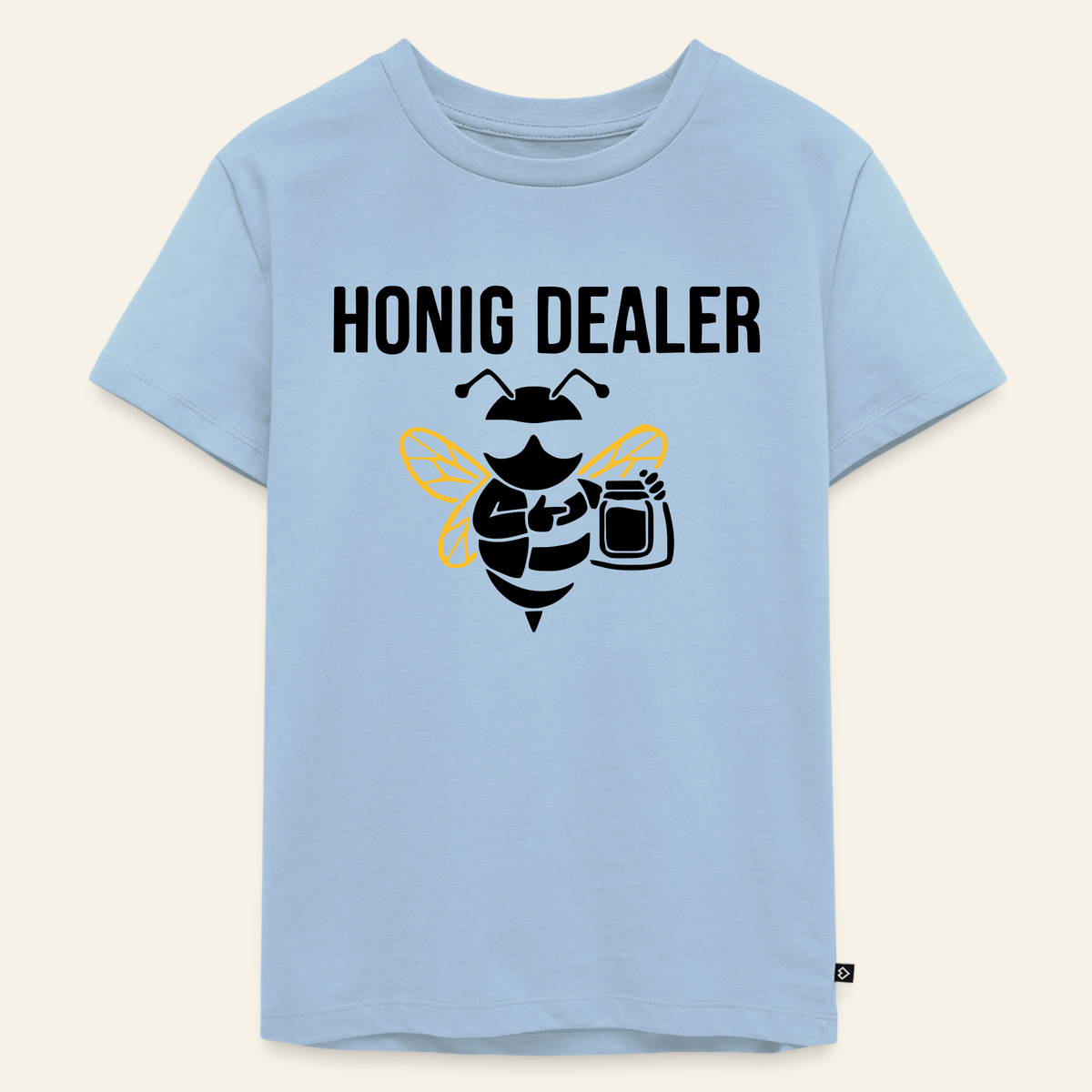 Honig Dealer Kinder T-Shirt in Hellblau – Vorderseite