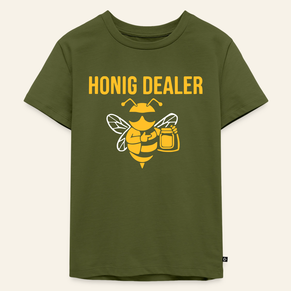 Honig Dealer Kinder T-Shirt in Khaki – Vorderseite
