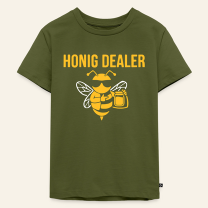 Honig Dealer Kinder T-Shirt in Khaki – Vorderseite