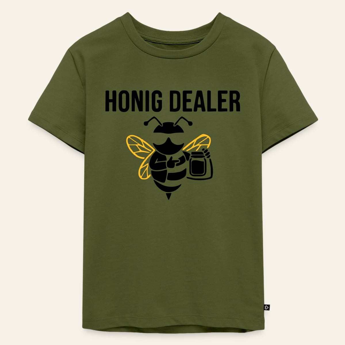 Honig Dealer Kinder T-Shirt in Khaki – Vorderseite