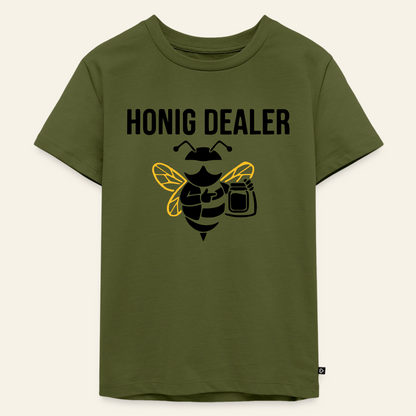 Honig Dealer Kinder T-Shirt in Khaki – Vorderseite