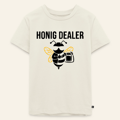 Honig Dealer Kinder T-Shirt in Naturweiß – Vorderseite