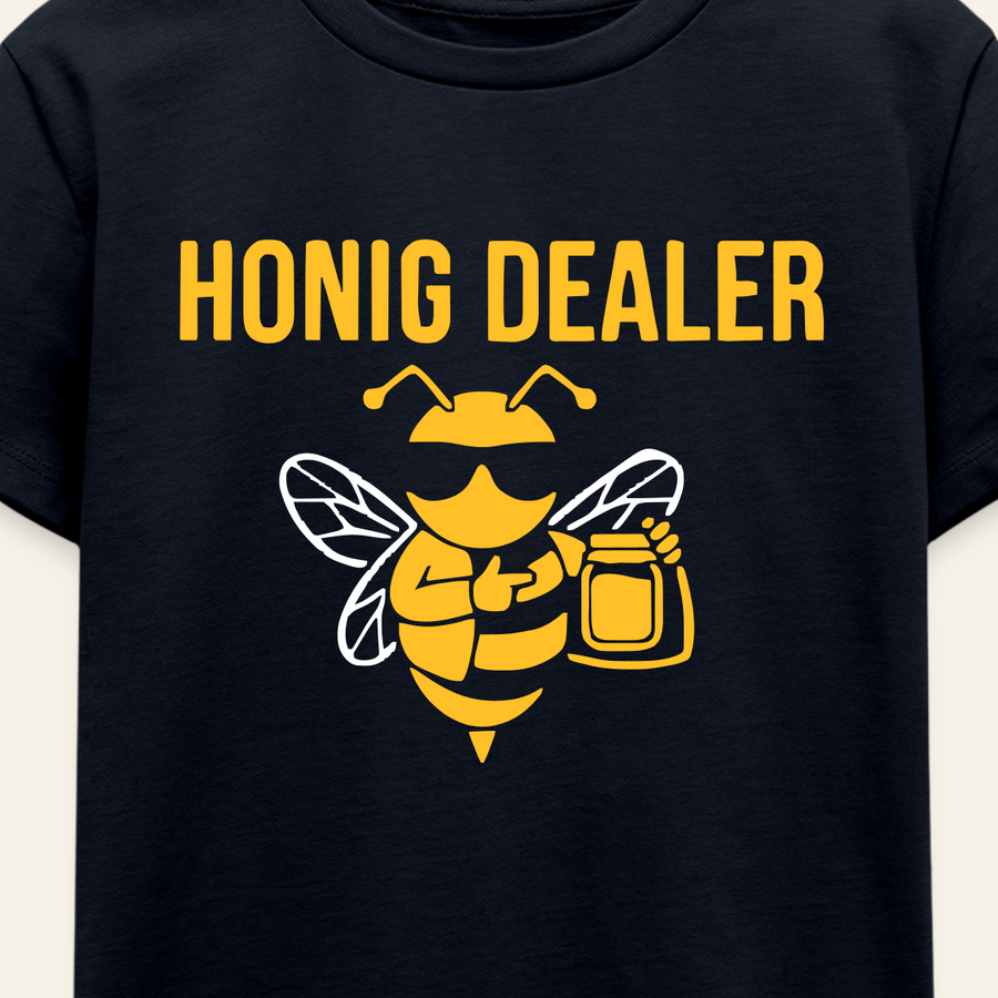 Honig Dealer Kinder T-Shirt in Navy – Druck im Detail