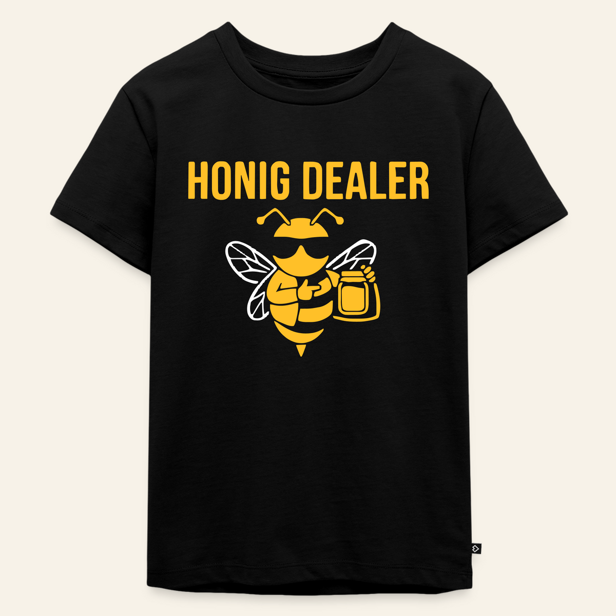 Honig Dealer Kinder T-Shirt in Schwarz – Vorderseite