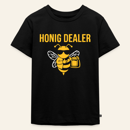 Honig Dealer Kinder T-Shirt in Schwarz – Vorderseite