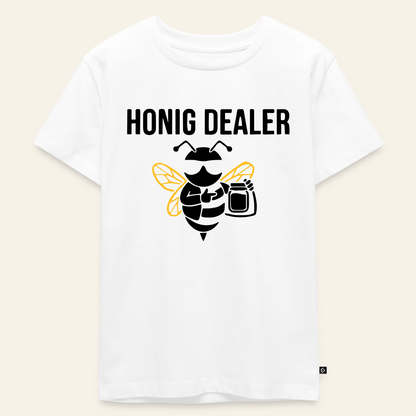 Honig Dealer Kinder T-Shirt in Weiß – Vorderseite