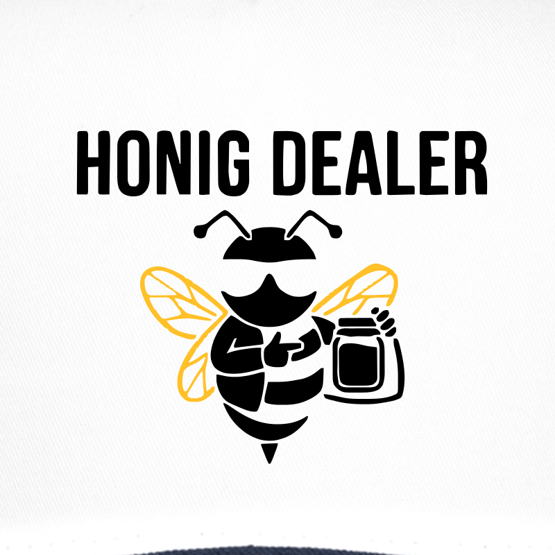 Honig Dealer Kinder-Trucker-Cap in Weiß/Navy – Druck im Detail