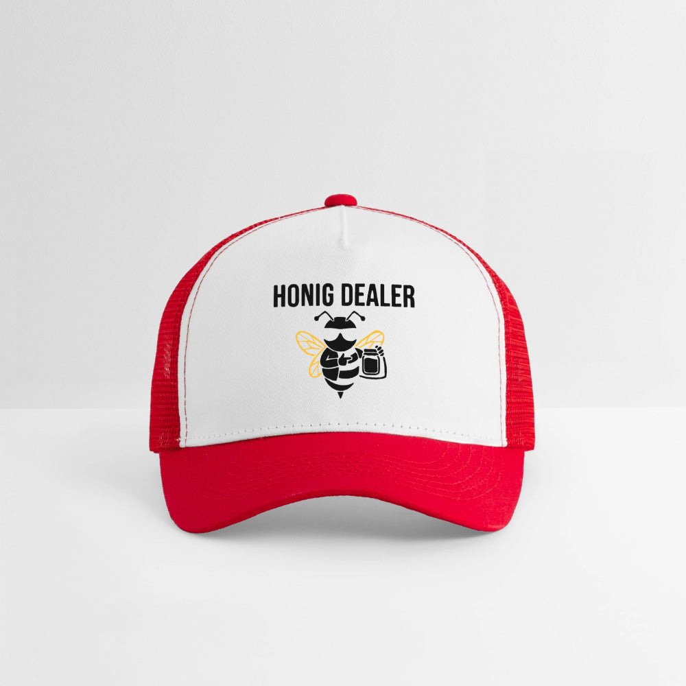 Honig Dealer Kinder-Trucker-Cap in Weiß/Rot – Studioaufnahme