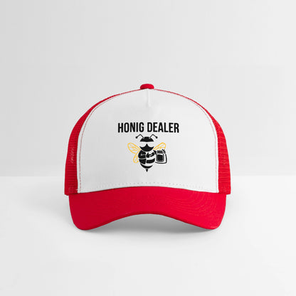 Honig Dealer Kinder-Trucker-Cap in Weiß/Rot – Studioaufnahme