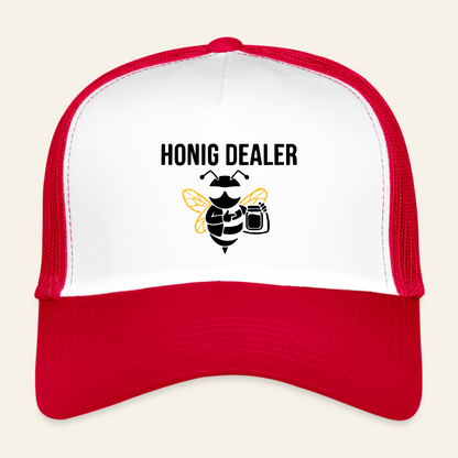 Honig Dealer Kinder-Trucker-Cap in Weiß/Rot – Vorderseite