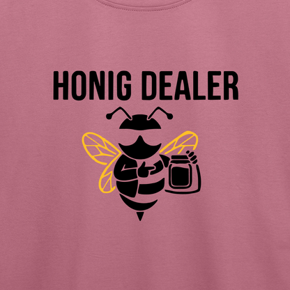 Honig Dealer Oversized Kinder T-Shirt in Altrosa – Druck im Detail