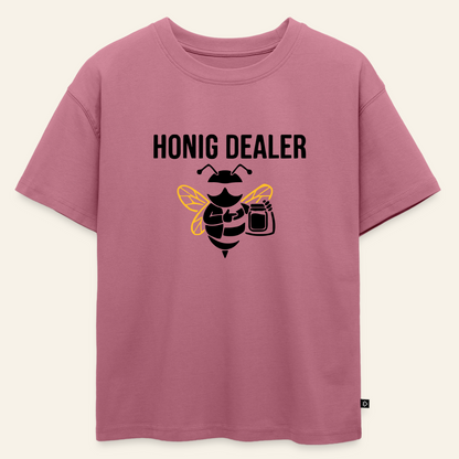 Honig Dealer Oversized Kinder T-Shirt in Altrosa – Vorderseite