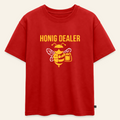 Honig Dealer Oversized Kinder T-Shirt in Rot – Vorderseite