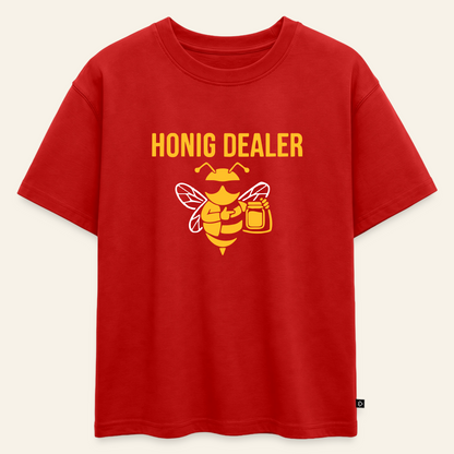 Honig Dealer Oversized Kinder T-Shirt in Rot – Vorderseite