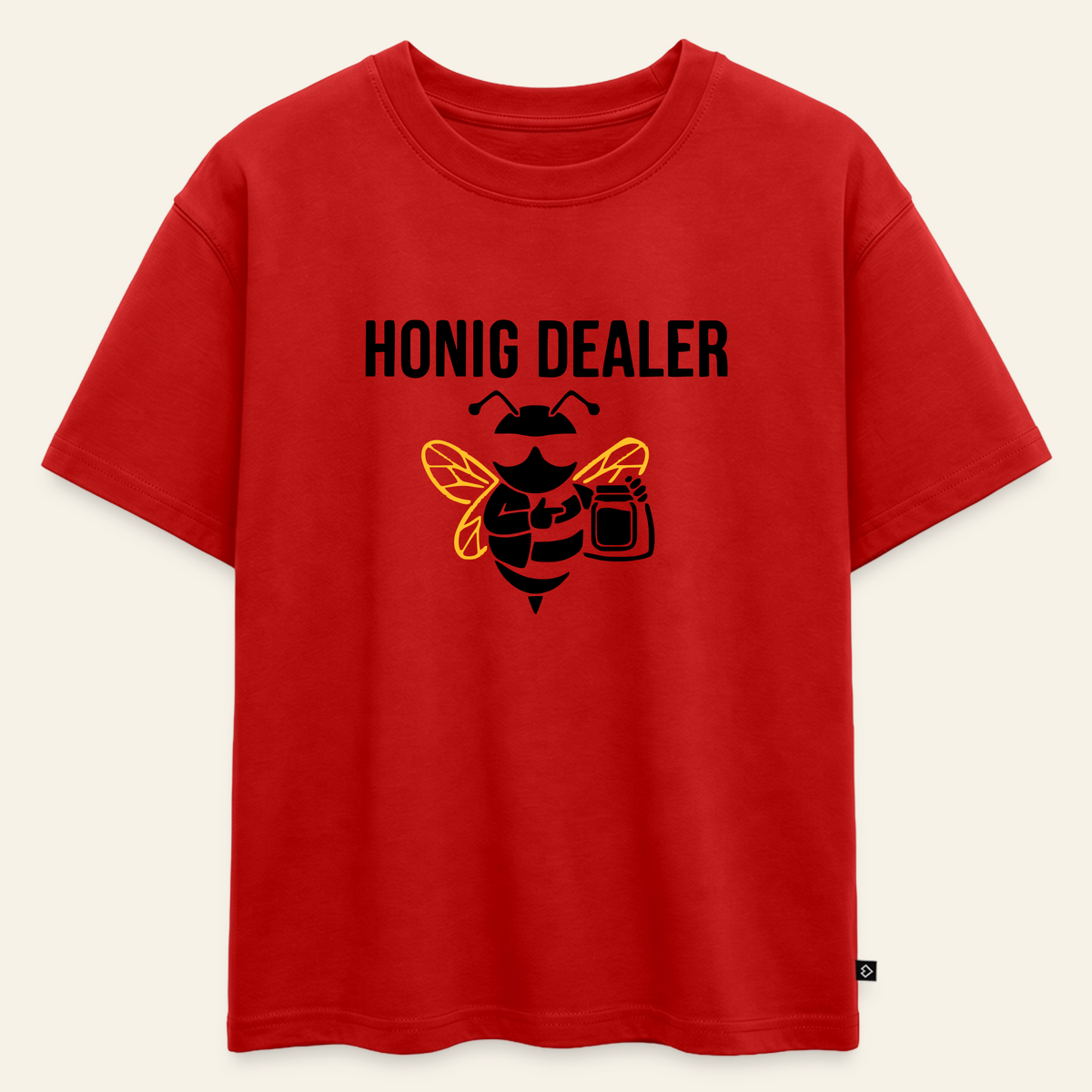 Honig Dealer Oversized Kinder T-Shirt in Rot – Vorderseite