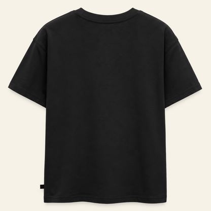 Honig Dealer Oversized Kinder T-Shirt in Schwarz – Rückseite ohne Druck