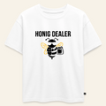 Honig Dealer Oversized Kinder T-Shirt in Weiß – Vorderseite