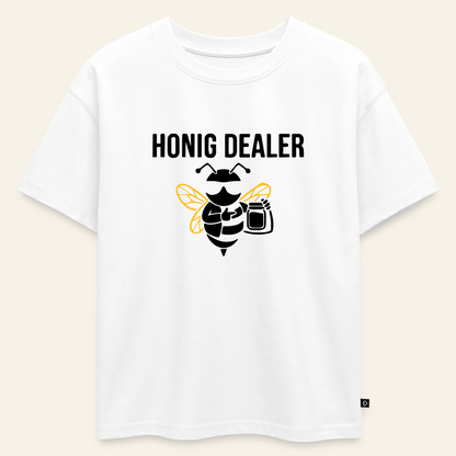 Honig Dealer Oversized Kinder T-Shirt in Weiß – Vorderseite
