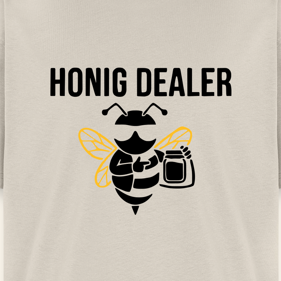Honig Dealer Oversized T-Shirt in Beige – Druck im Detail