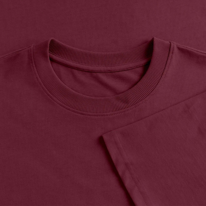 Honig Dealer Oversized T-Shirt in Burgunderrot – Stoff im Detail