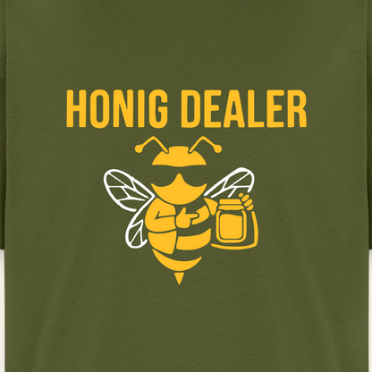 Honig Dealer Oversized T-Shirt in Khaki – Druck im Detail