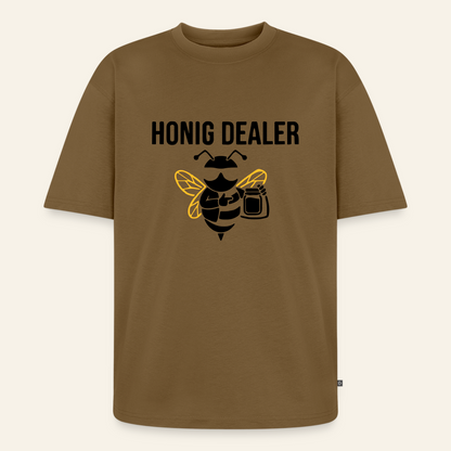 Honig Dealer Oversized T-Shirt in Nussbraun – Vorderseite