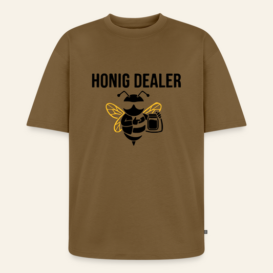 Honig Dealer Oversized T-Shirt in Nussbraun – Vorderseite