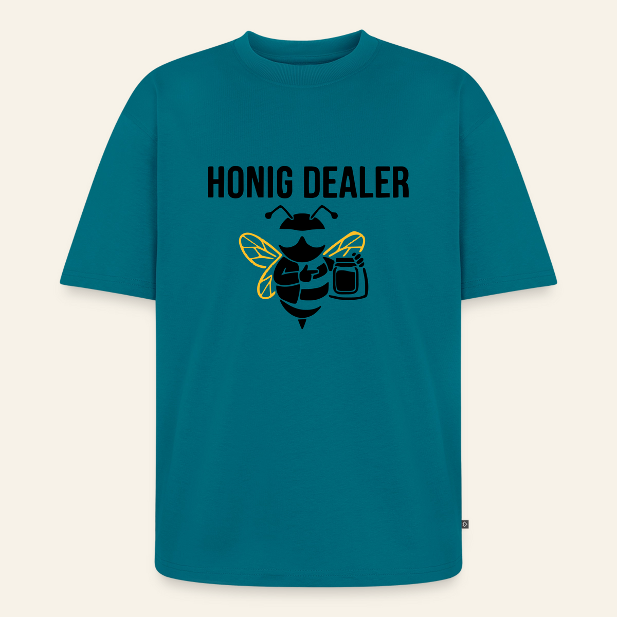 Honig Dealer Oversized T-Shirt in Petrol – Vorderseite