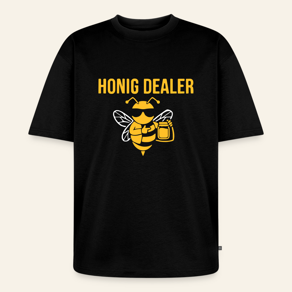 Honig Dealer Oversized T-Shirt in Schwarz – Vorderseite