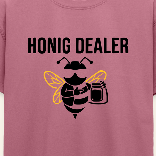 Honig Dealer Oversized Teenager T-Shirt in Altrosa – Druck im Detail