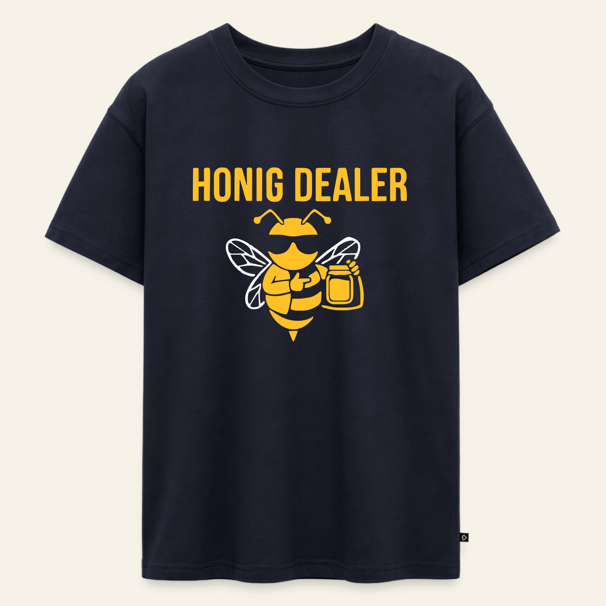 Honig Dealer Oversized Teenager T-Shirt in Navy – Vorderseite