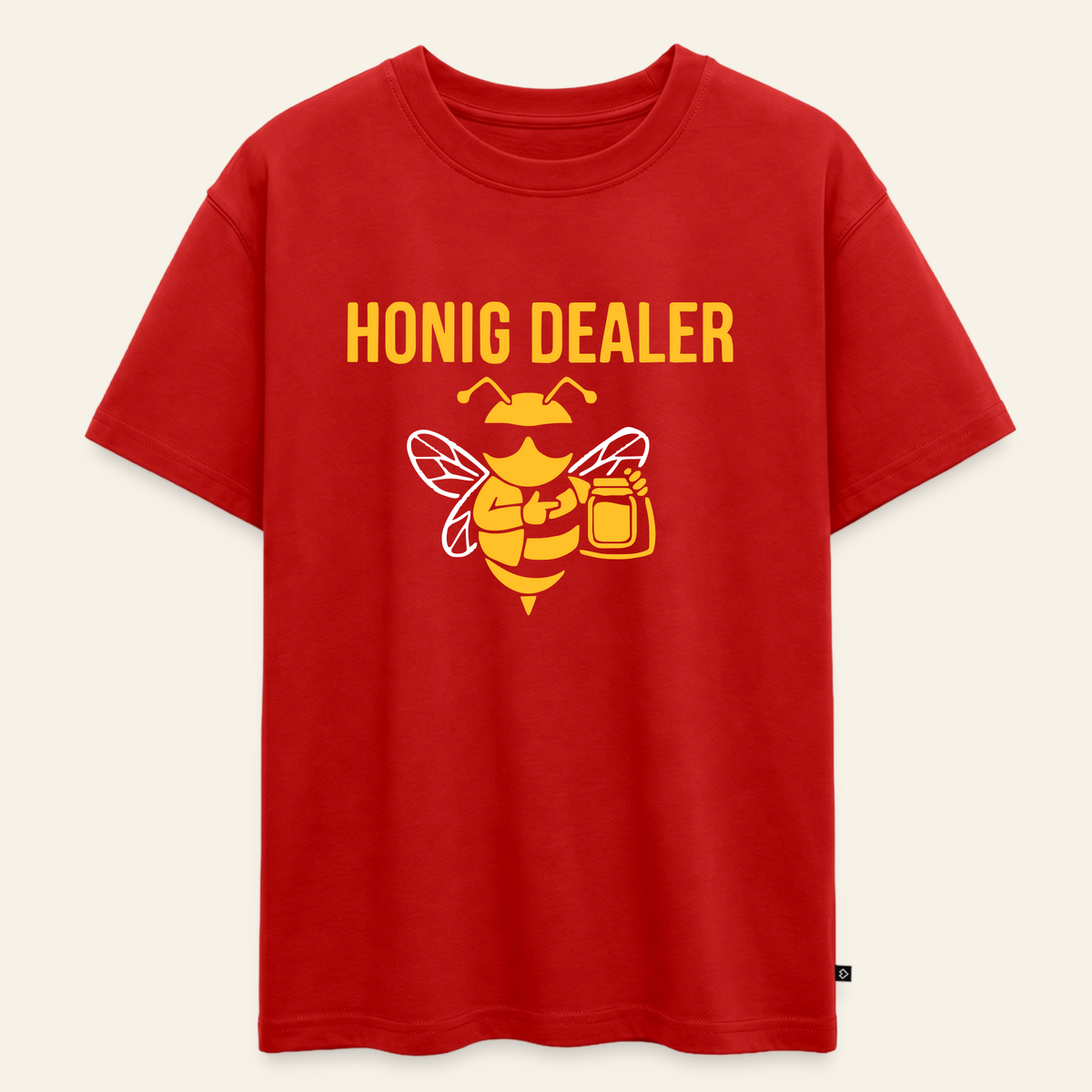 Honig Dealer Oversized Teenager T-Shirt in Rot – Vorderseite