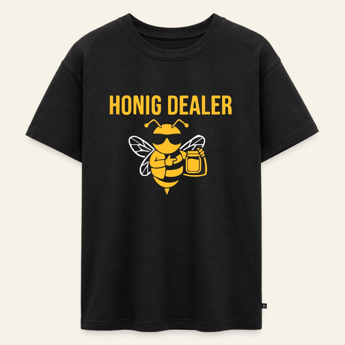 Honig Dealer Oversized Teenager T-Shirt in Schwarz – Vorderseite