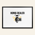 Honig Dealer Gerahmtes Poster (69 × 49 cm) mit Rahmen in Schwarz – Vorderseite
