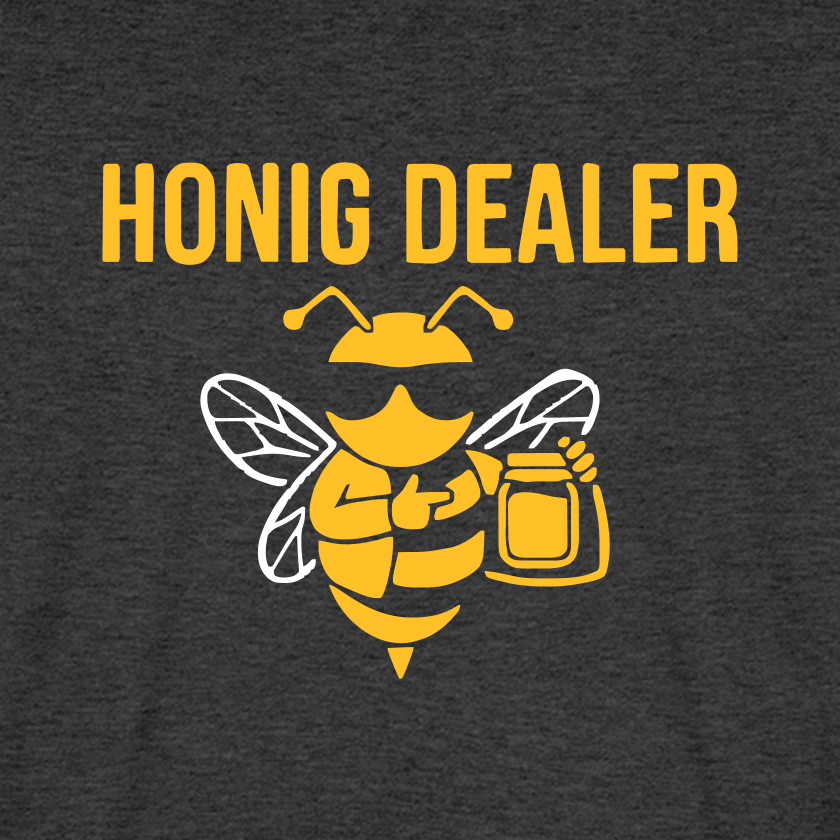 Honig Dealer T-Shirt in Anthrazit – Druck im Detail