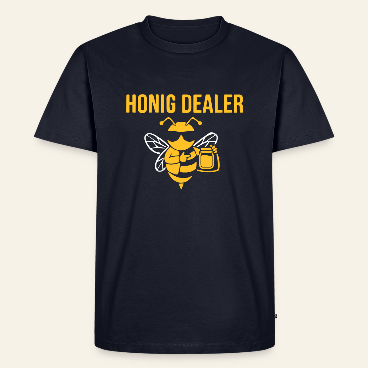 Honig Dealer T-Shirt in Dunkelblau – Vorderseite