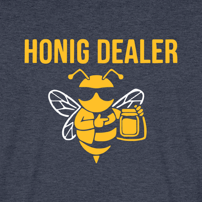 Honig Dealer T-Shirt in Jeansblau – Druck im Detail