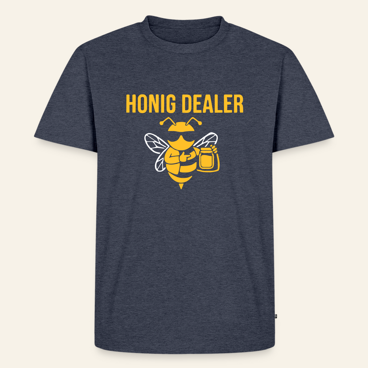 Honig Dealer T-Shirt in Jeansblau – Vorderseite