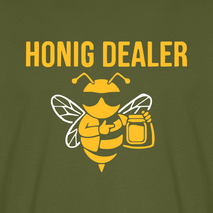 Honig Dealer T-Shirt in Khaki – Druck im Detail