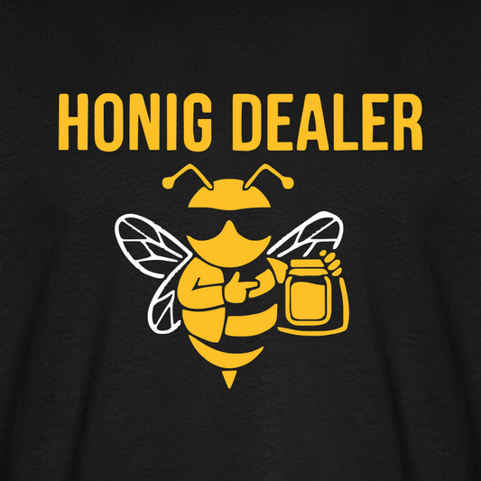 Honig Dealer T-Shirt in Schwarz – Druck im Detail