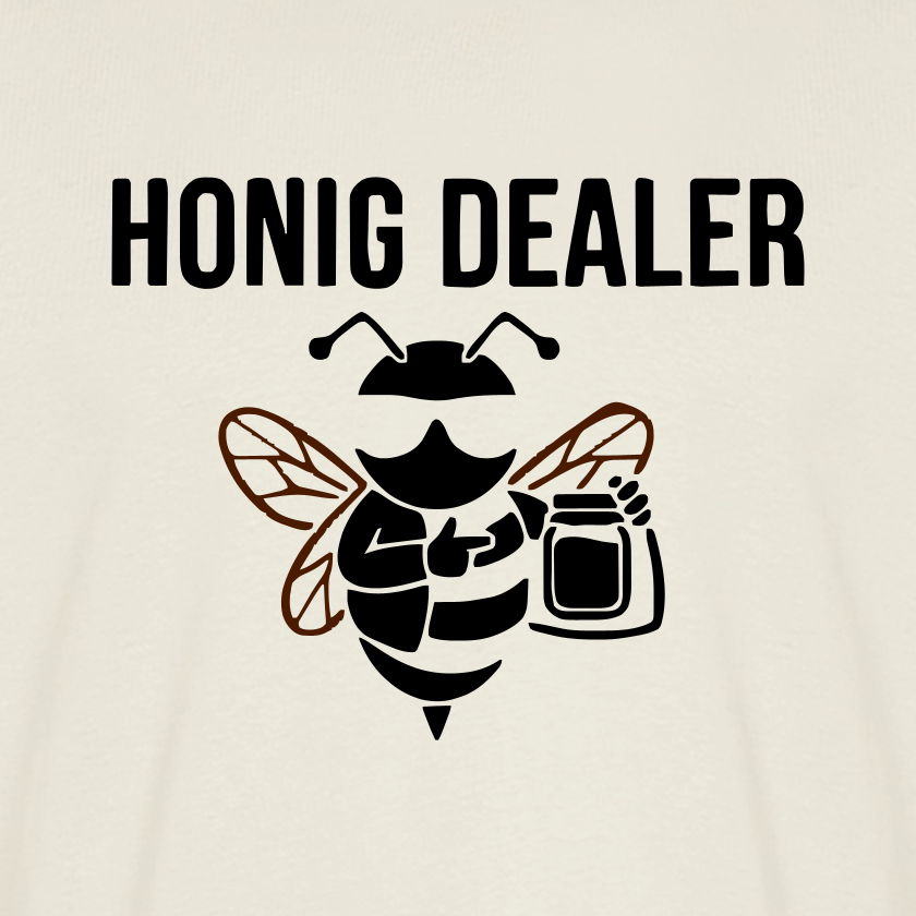 Honig Dealer T-Shirt in Naturweiß – Druck im Detail